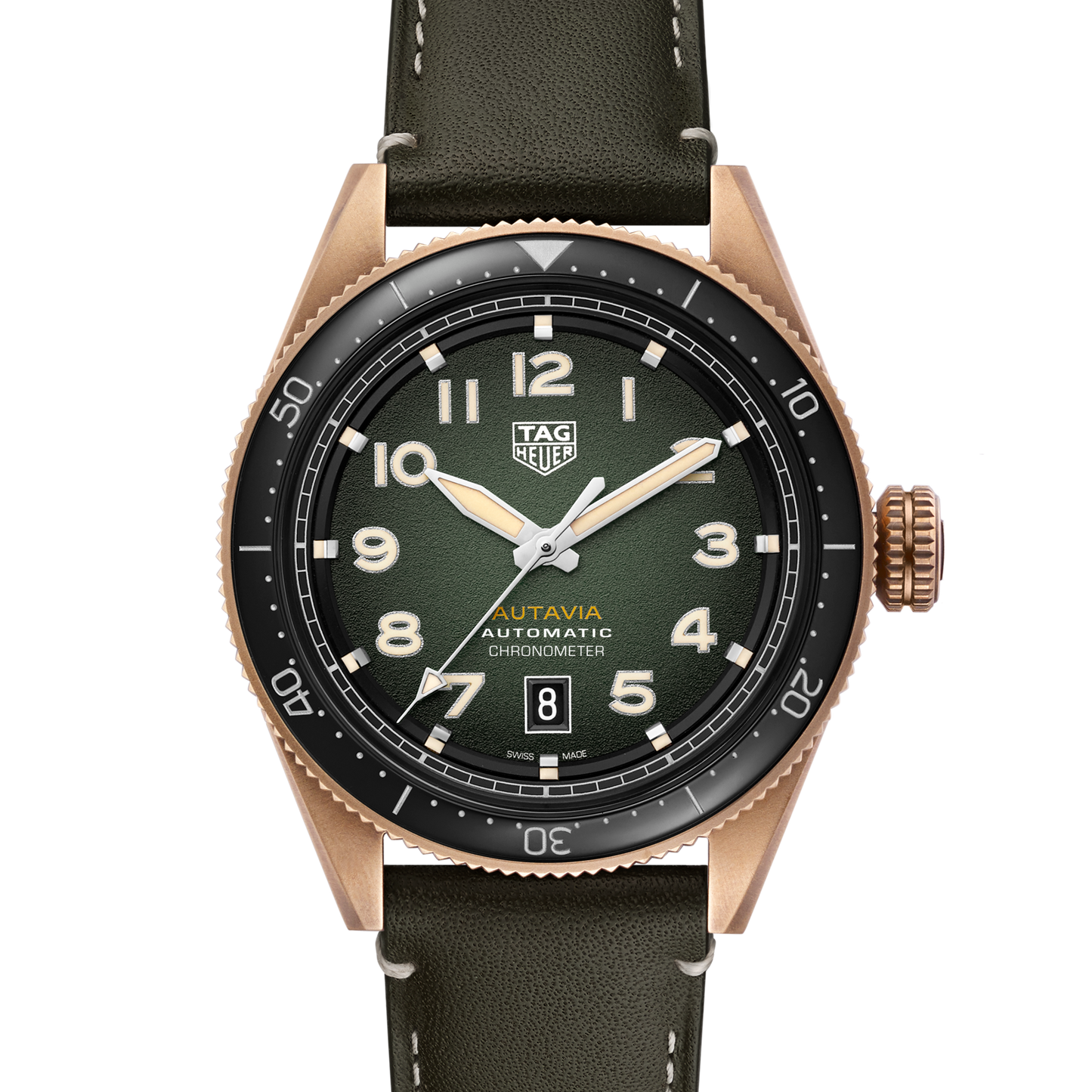 TAG Heuer Autavia Calibre 5 Chronometer, 42 mm, Bronze and ceramic, Ref# WBE5190.FC8268, Dial