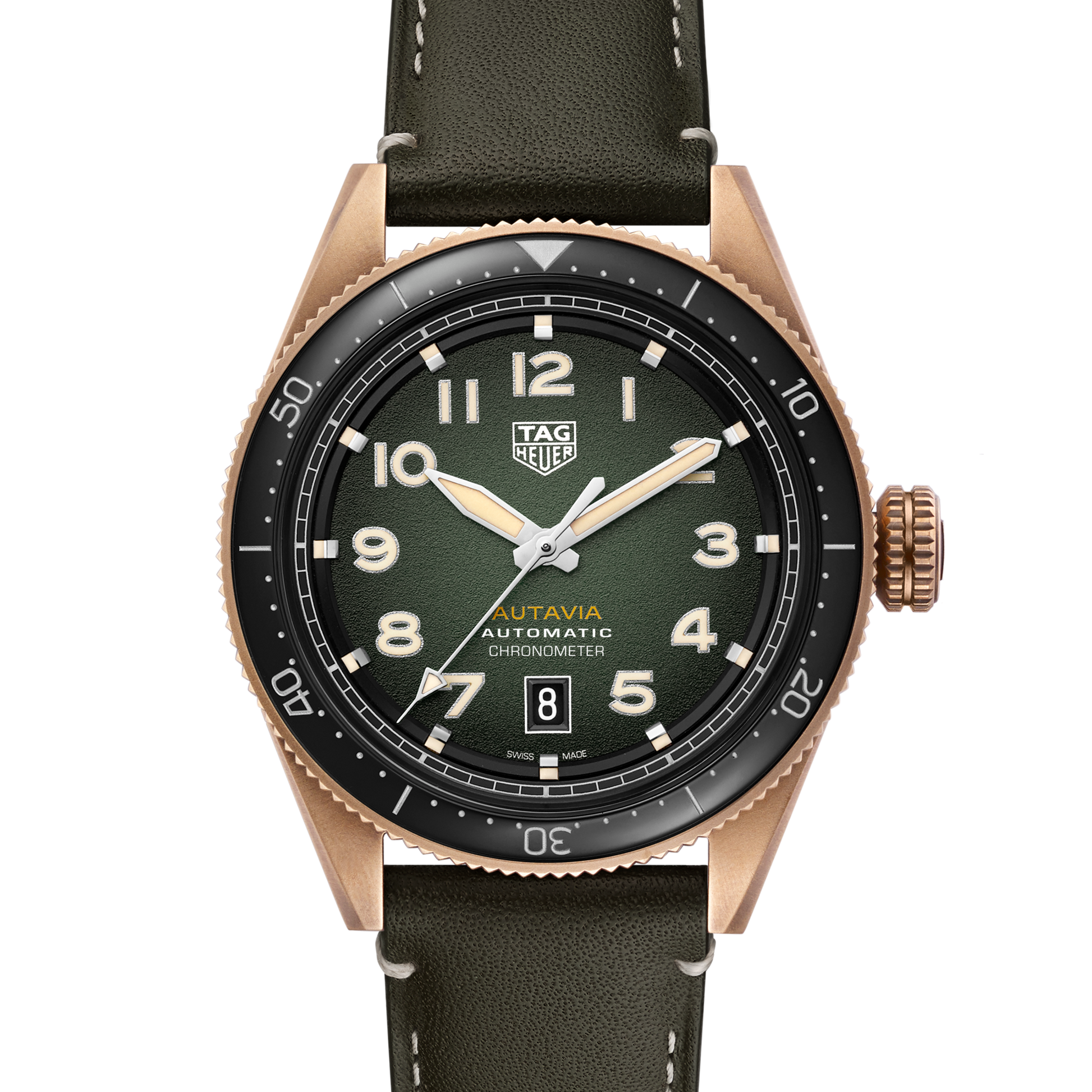 TAG Heuer Autavia Calibre 5 Chronometer, 42 mm, Bronze and ceramic, Ref# WBE5190.FC8268, Dial