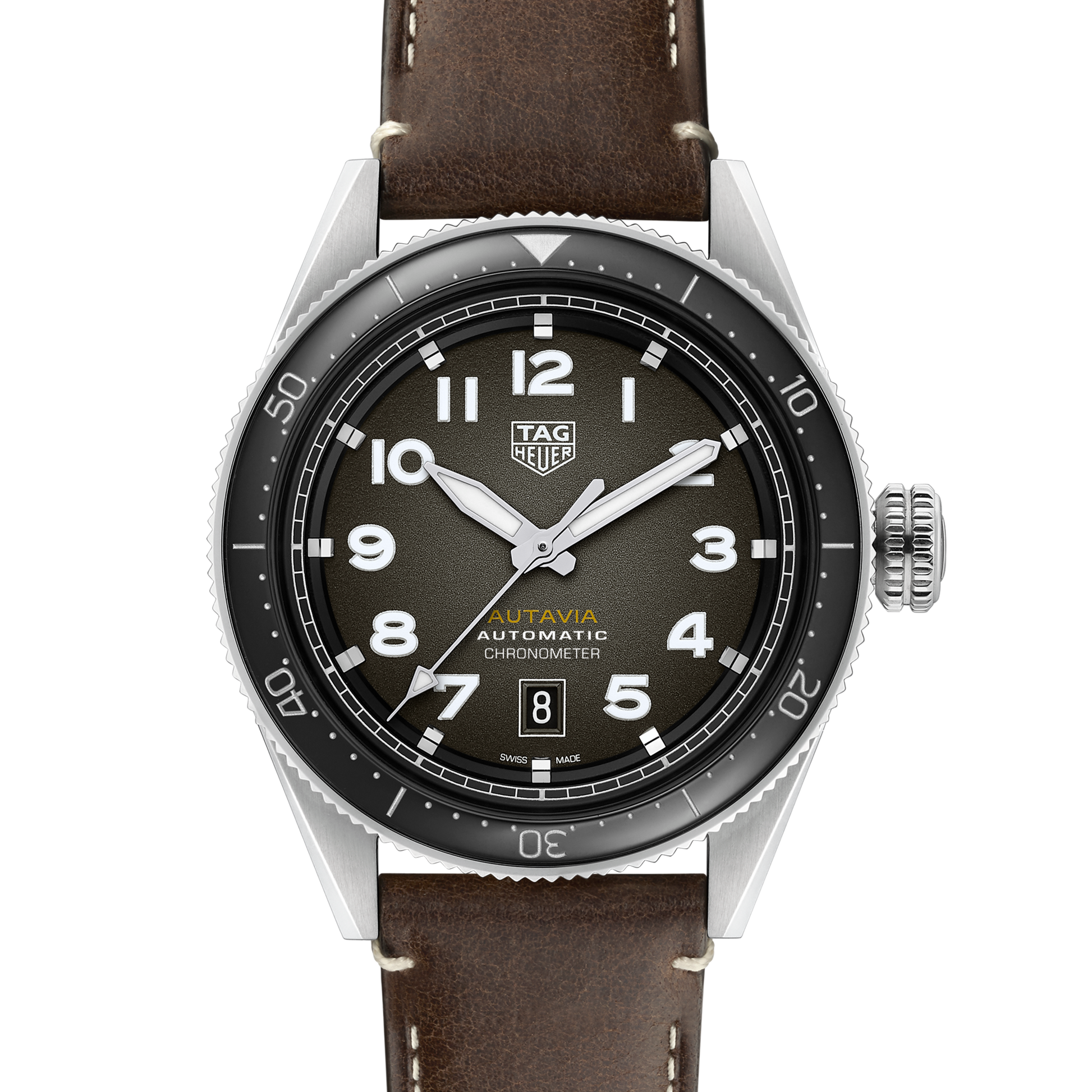 TAG Heuer Autavia Calibre 5 Chronometer, 42 mm, Stainless Steel and ceramic, Ref# WBE5114.FC8266, Dial