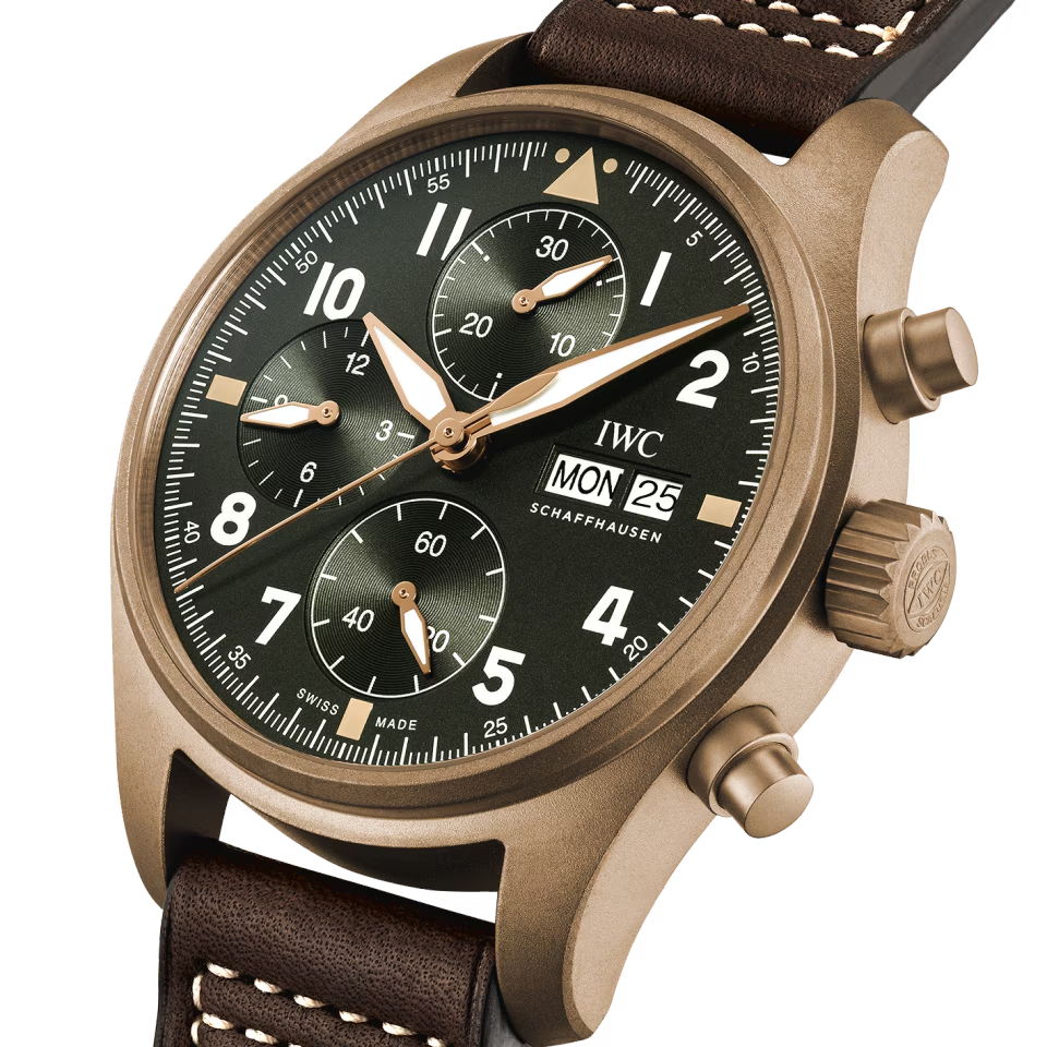 Unworn IWC Pilot's Watch Spitfire Chronograph, Bronze, 41mm, Ref# IW387902, Right