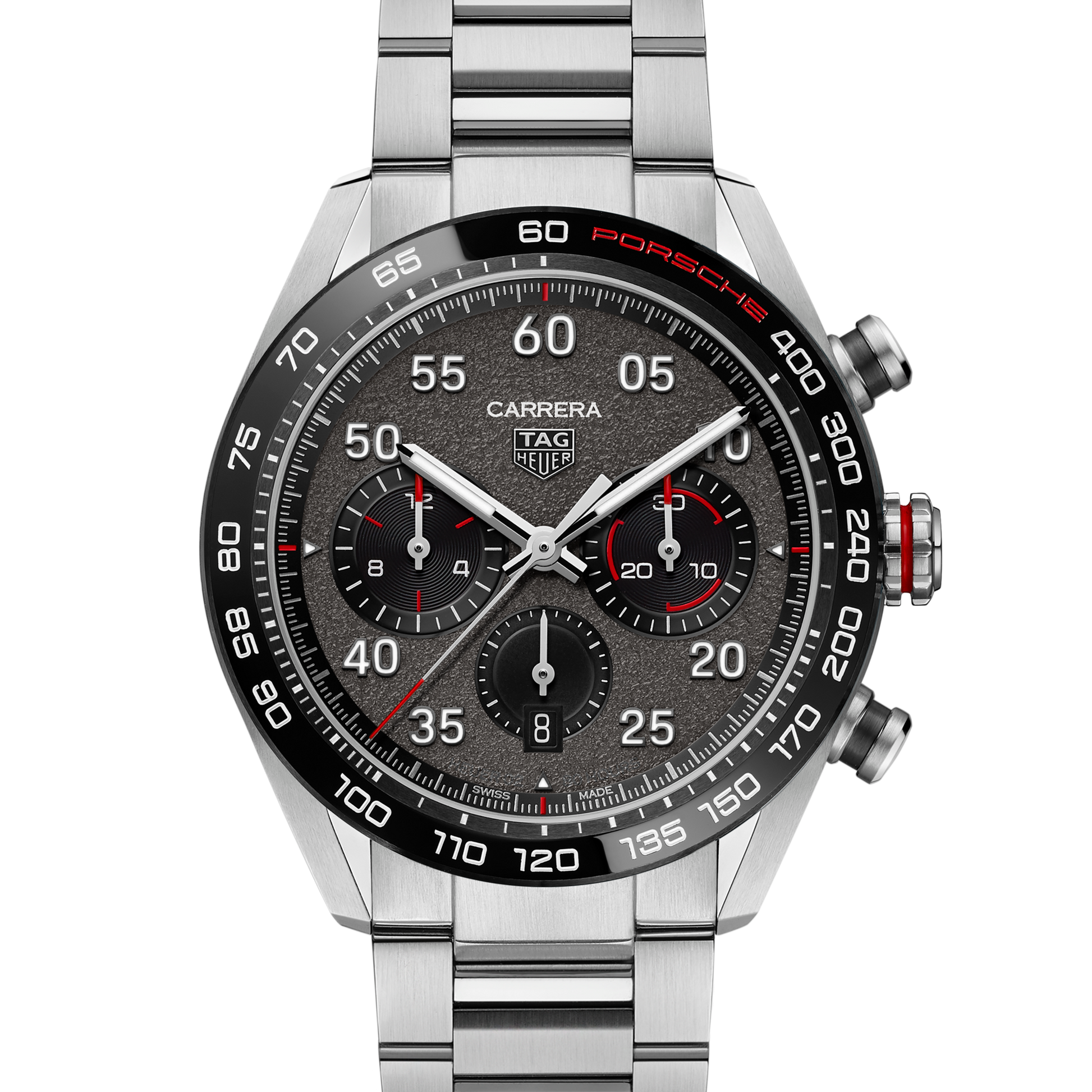 TAG Heuer Carrera Chronograph x Porsche, Stainless Steel, 44mm, Ref# CBN2A1F.BA0643, Dial