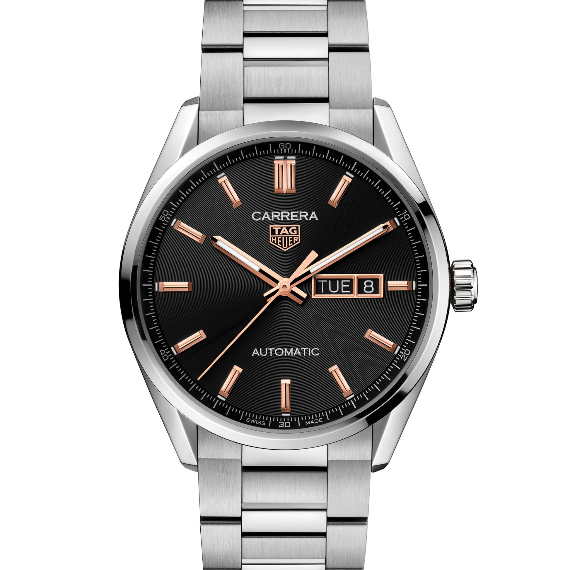 Unworn TAG Heuer Carrera Calibre 5 Day-Date, Stainless Steel, 41mm, Ref# WBN2013.BA0640, Dial