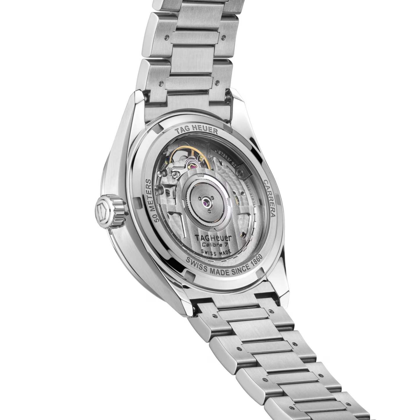 TAG Heuer Carrera Calibre 7 Date, Stainless Steel set with Diamonds, 36mm, Ref# WBN231B.BA0001, Back