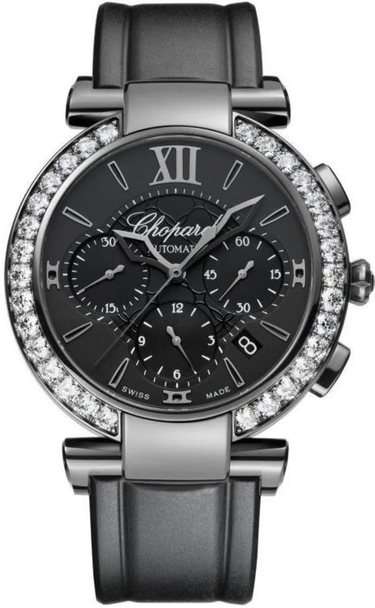 Unworn Chopard Imperiale Automatic Chronograph, DLC-Coated Stainless Steel and Diamonds, 40mm, Ref# 388549-3008