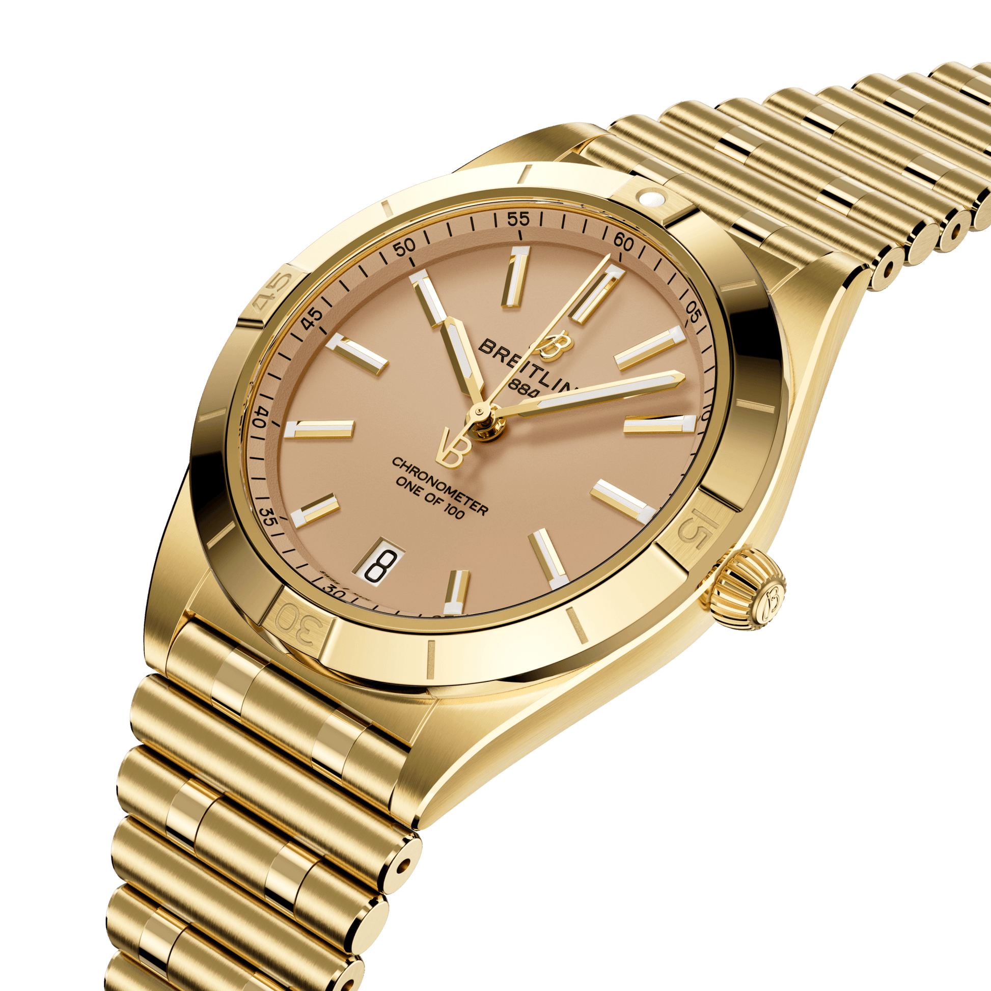Breitling Chronomat Automatic 36 Victoria Beckham, 18k Yellow Gold, Ref# K103801A1A1K1, Unworn 2024, Dial