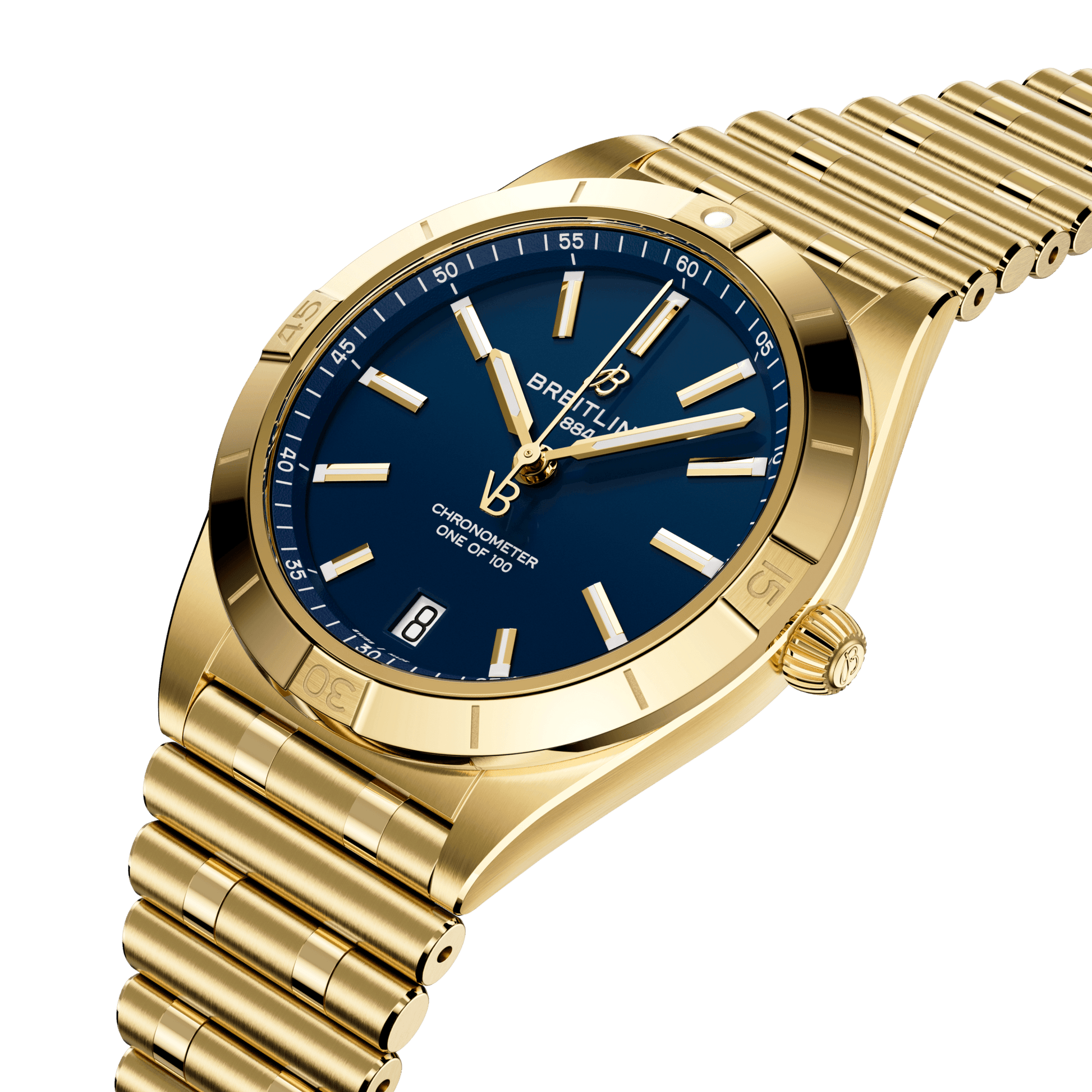 Breitling Chronomat Automatic 36 Victoria Beckham, 18k Yellow Gold, Ref# K103801A1C1K1, Unworn 2024, Dial