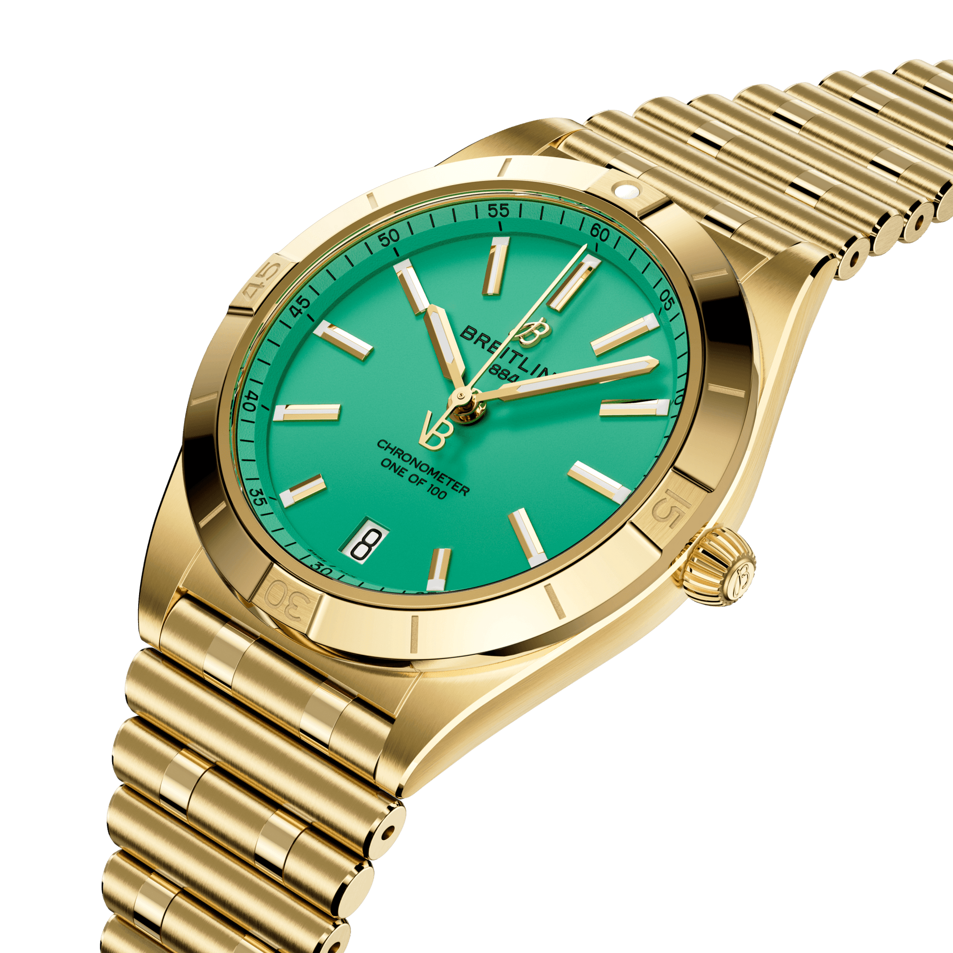 Breitling Chronomat Automatic 36 Victoria Beckham, 18k Yellow Gold, Ref# K103801A1L1K1, Unworn 2024, Dial
