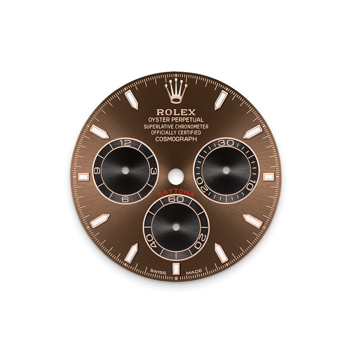 Unworn 2025, Rolex Cosmograph Daytona 40mm, 18k Everose Gold, Ref# 126505-0005, box & papers, Dial