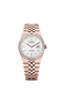 Unworn 2025, Rolex Land-Dweller 36, 18k Everose Gold and Diamonds, Intense white dial, Flat Jubilee, Ref# 127285tbr-0002