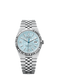 Unworn 2025, Rolex Land-Dweller 40, Platinum, Ice blue dial, Fluted Flat Jubilee, Ref# 127336-0001