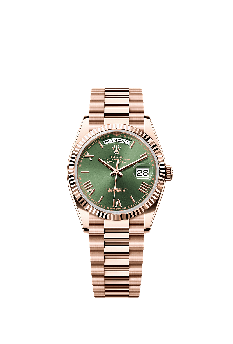 Unworn 2025, Rolex Day-Date 36, 18k Everose Gold, 36mm, Ref# 128235-0089, box and papers