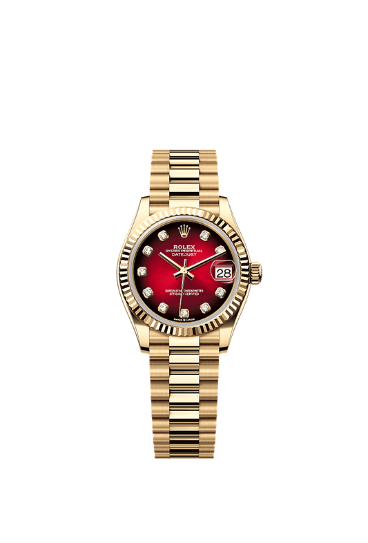 Unworn 2025, Rolex Datejust 31, 18k Yellow Gold, Diamonds, Ref# 278278-0049, box and papers