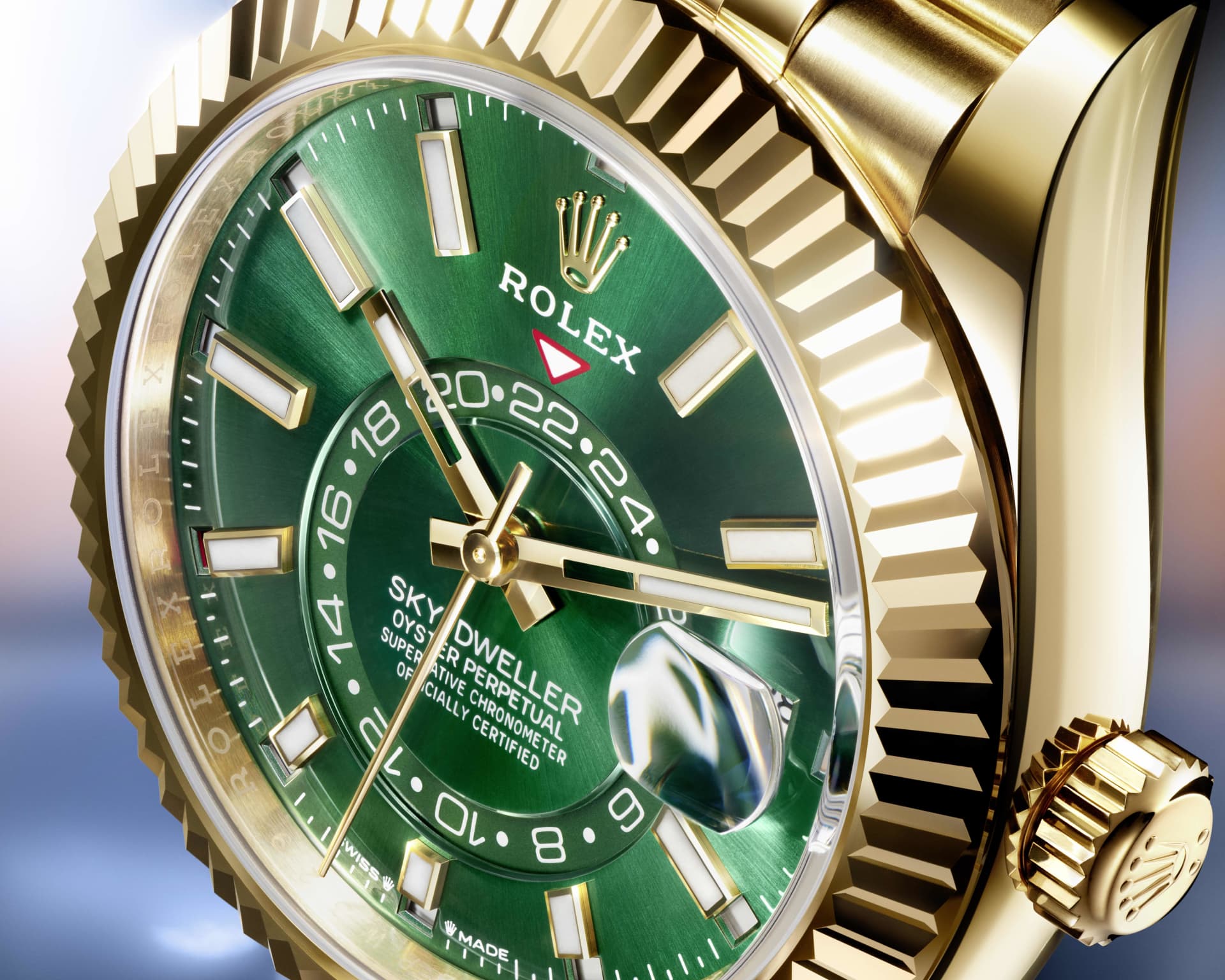 Unworn 2025, Rolex Sky-Dweller, 42mm, 18k Yellow Gold, Ref# 336938-0008, box & papers, Right