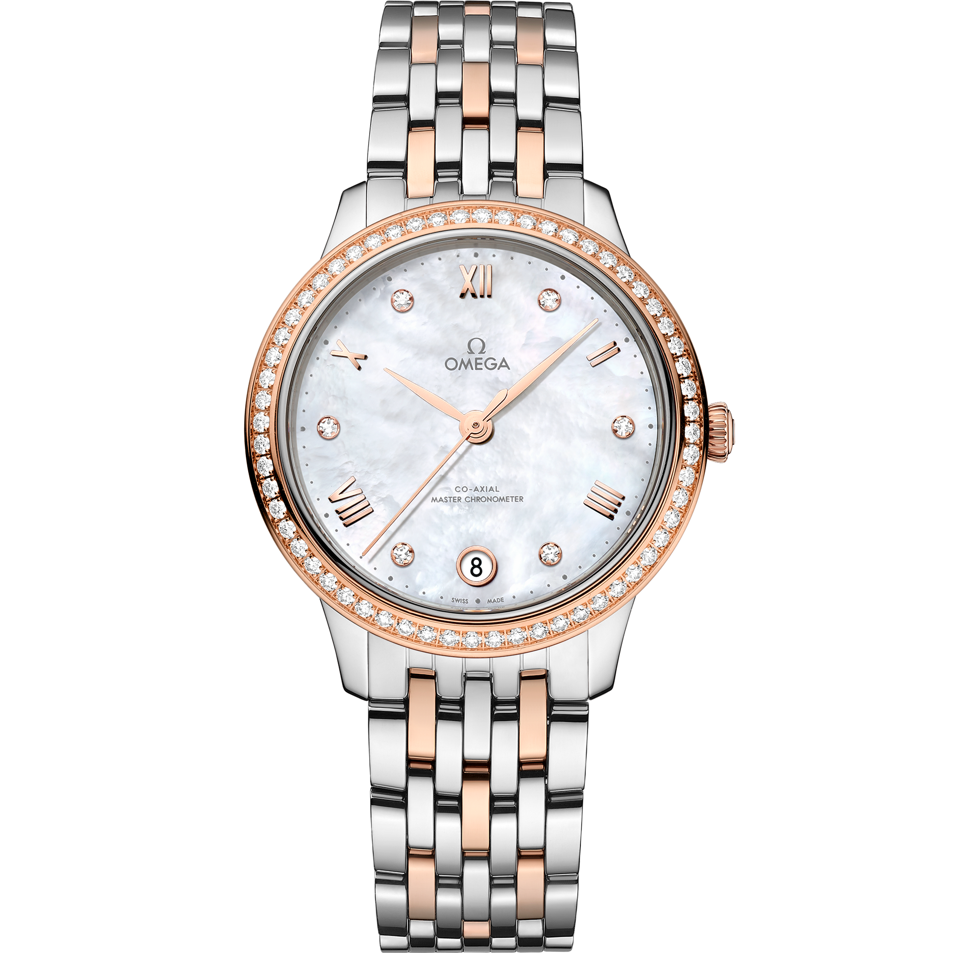 Unworn, Omega De Ville Prestige, Stainless Steel and 18k Sedna™ Gold, 34 mm, Ref# 434.25.34.20.55.001