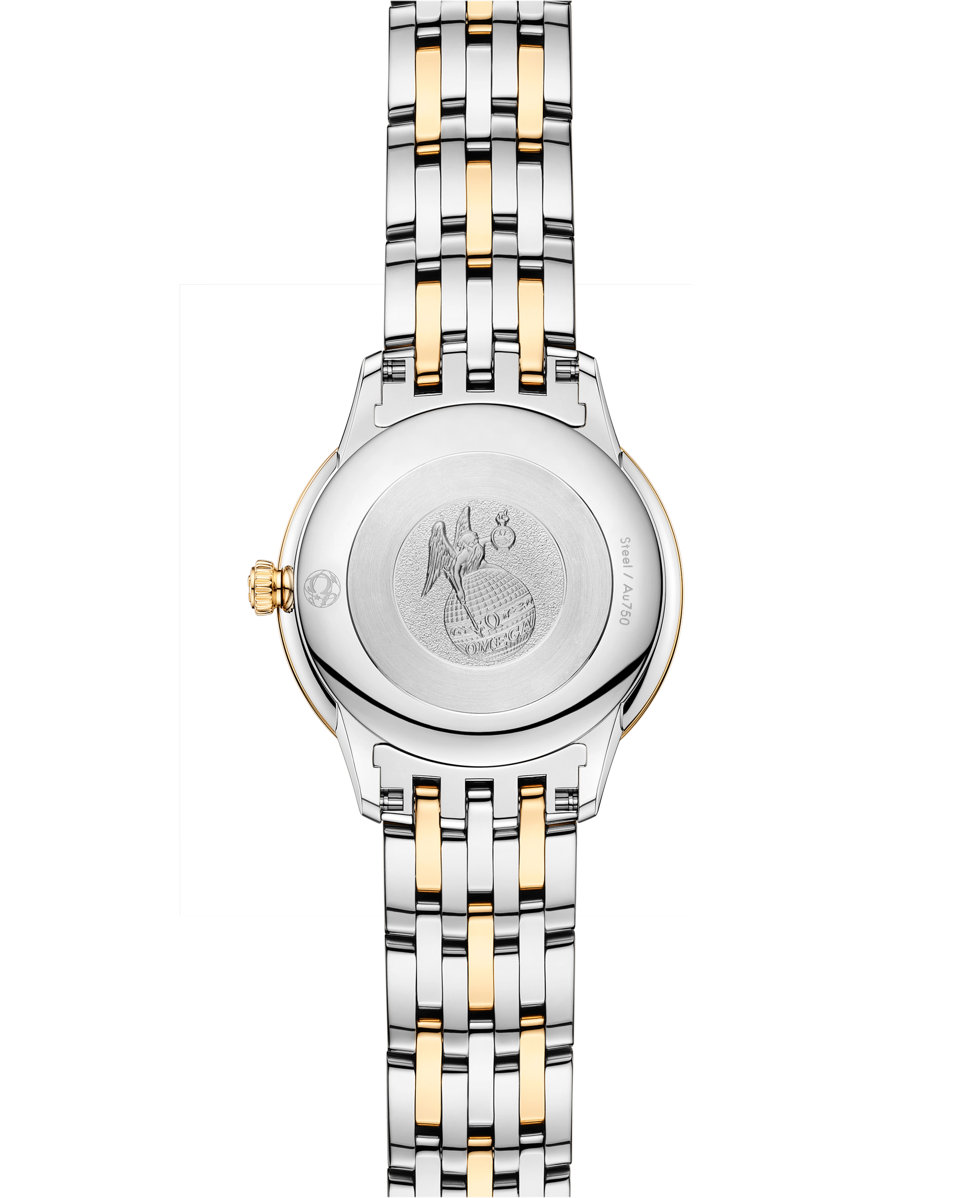 Unworn, Omega De Ville Prestige, 18k Yellow Gold, Stainless Steel and Diamond-set, 27.5 mm, Quartz, Ref# 434.25.28.60.55.001, Back