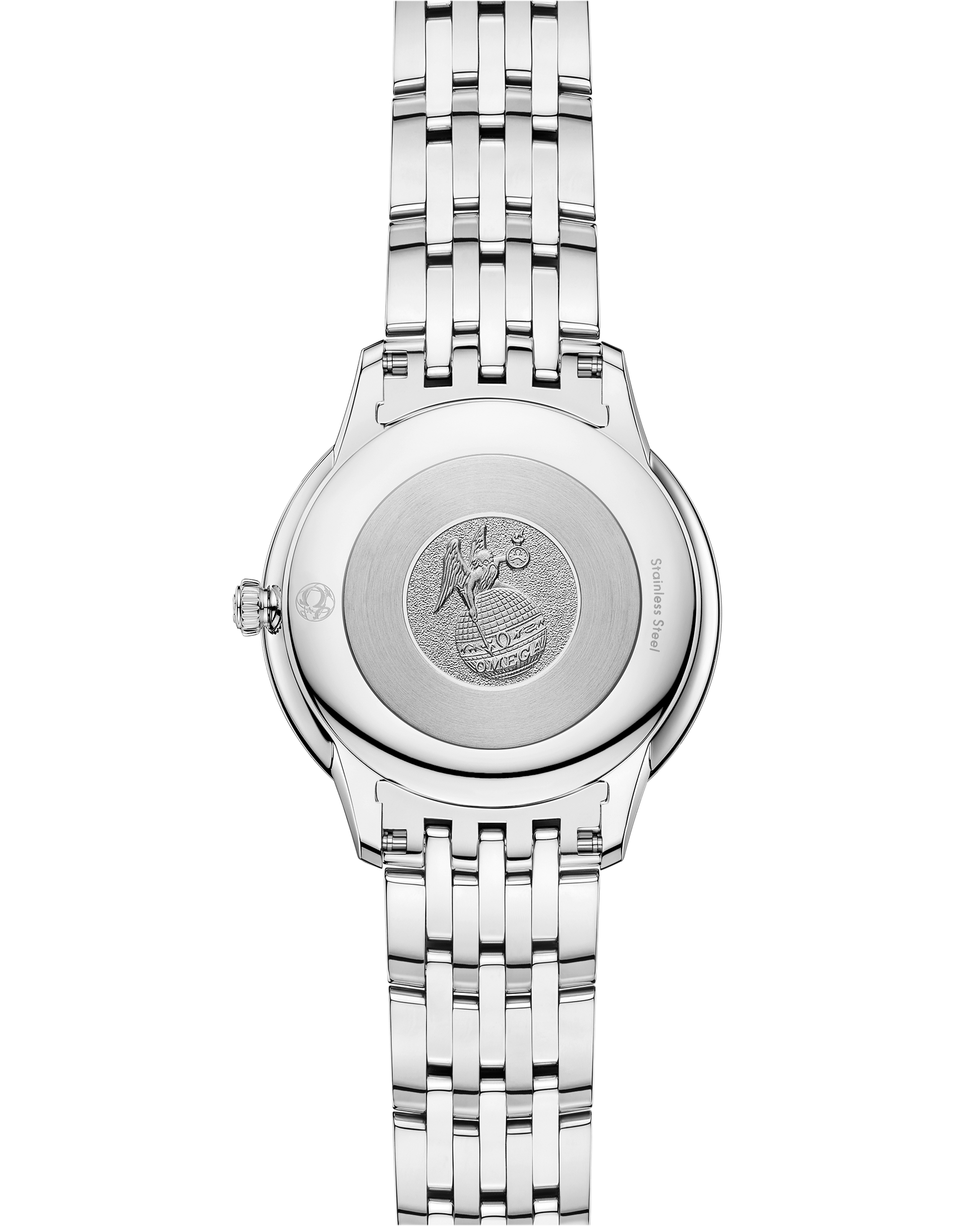 Unworn, Omega De Ville Prestige, Stainless Steel and Diamond-set, 30mm, Quartz, Ref# 434.15.30.60.52.001, back