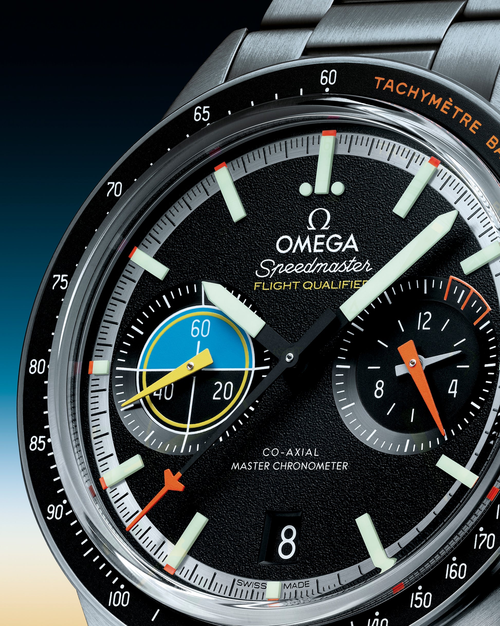 Unworn, Omega Speedmaster Pilot, Stainless Steel, Chronograph, 40.85 mm, Ref# 332.10.41.51.01.002, Dial