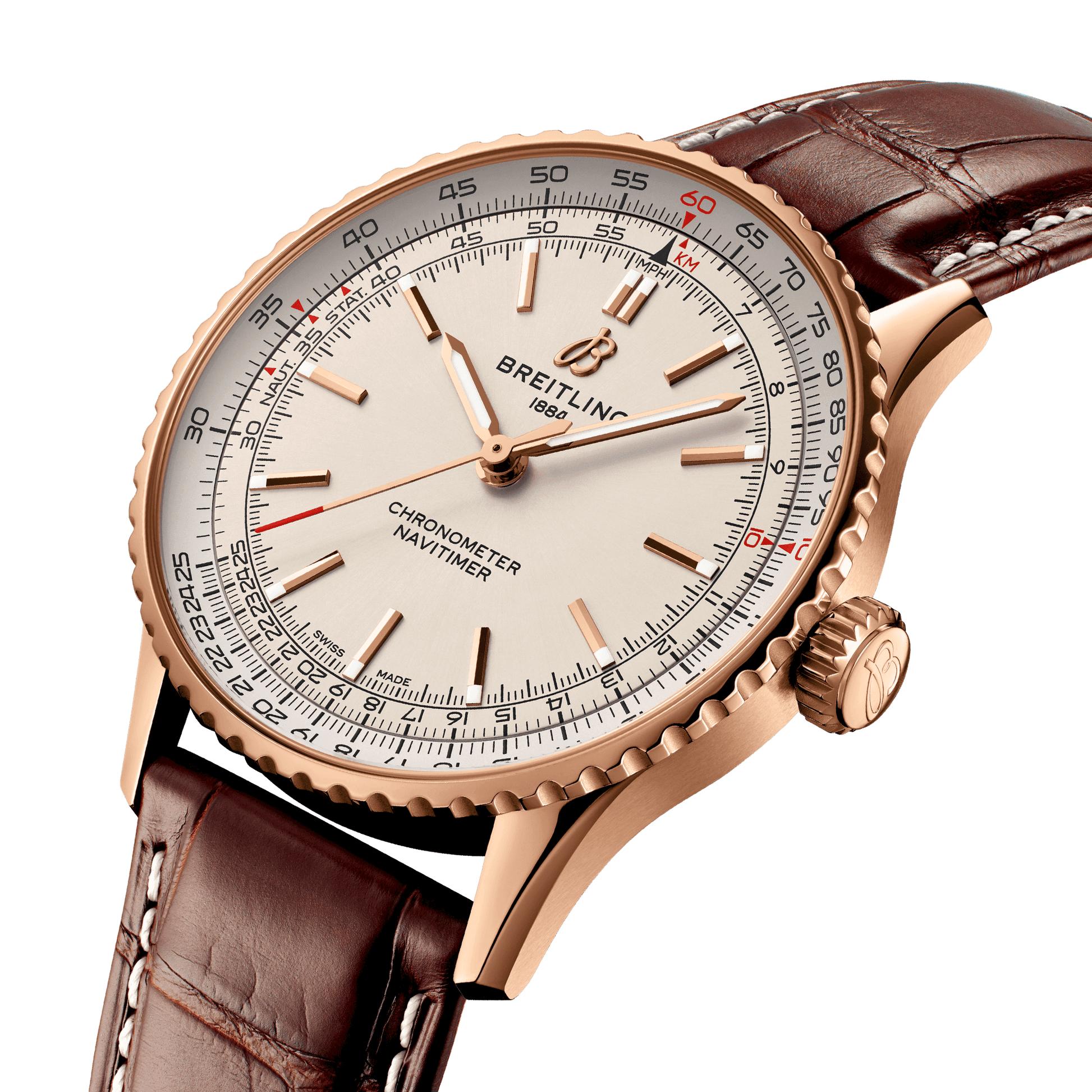 Breitling Navitimer Automatic 41, Small-scale traceable 18k Red Gold, Ref# R17329F41G1P1, Unworn 2024, Dial