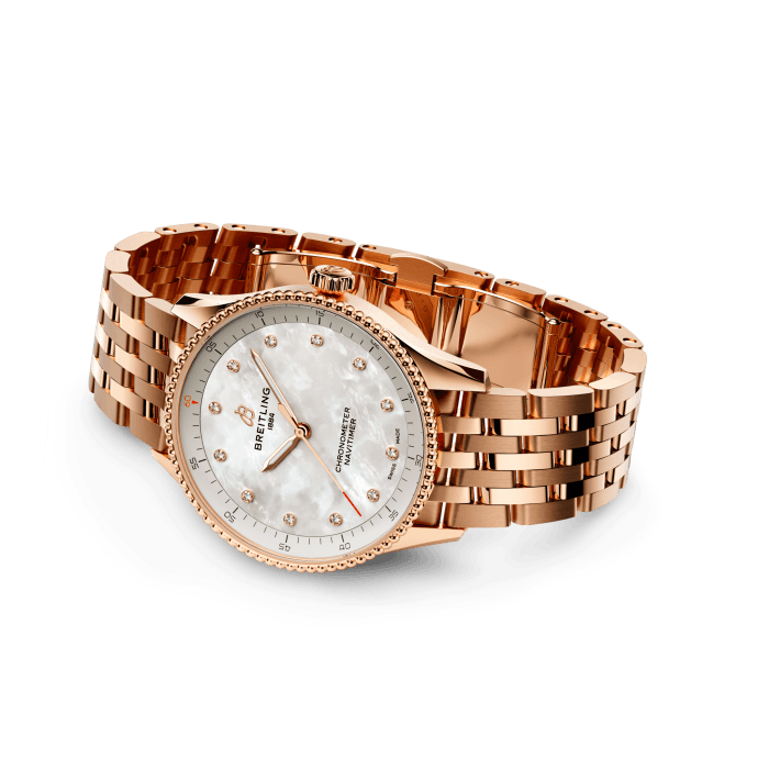Breitling Navitimer 32, Small-scale traceable 18k Red Gold, Ref# R77320E61A1R1, Unworn 2024. main view
