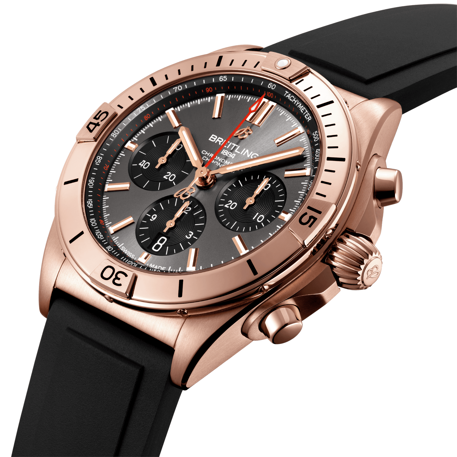Breitling Chronomat B01 42, 18k Red Gold, Ref# RB0134101B1S1, Unworn 2024, Dial