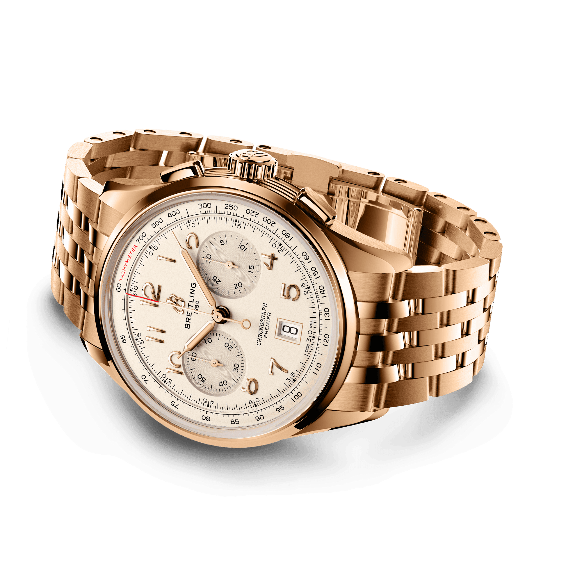 Breitling Premier B01 Chronograph 42, 18k Red Gold, Ref# RB0145371G1R1, Unworn 2024, Main view