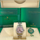 Rolex Datejust 31, Oystersteel and 18k White Gold with Diamonds, Pink Roman dial, 31mm, Fluted, Oyster, Ref# 278274-0023