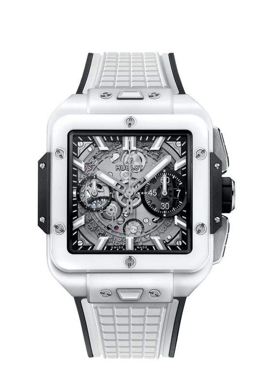 Hublot, Square Bang Unico White Ceramic, 42mm, Ref# 821.HX.0170.RX