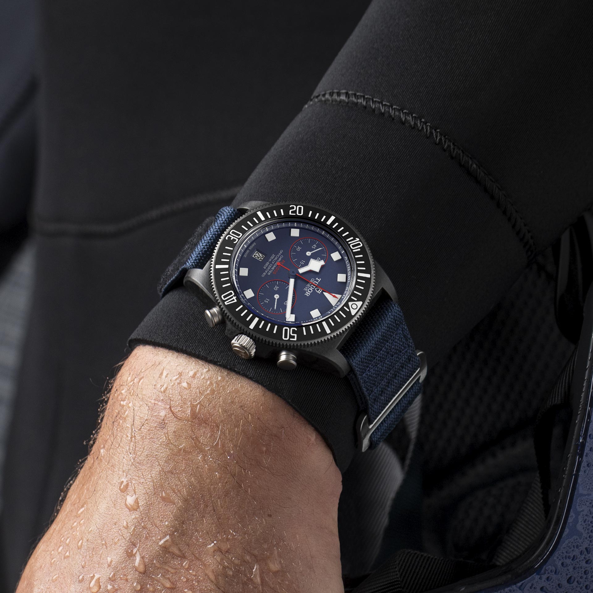 Tudor Pelagos FXD Chrono, Carbon composite, 43mm, Ref# M25807KN-0001, Watch on hand