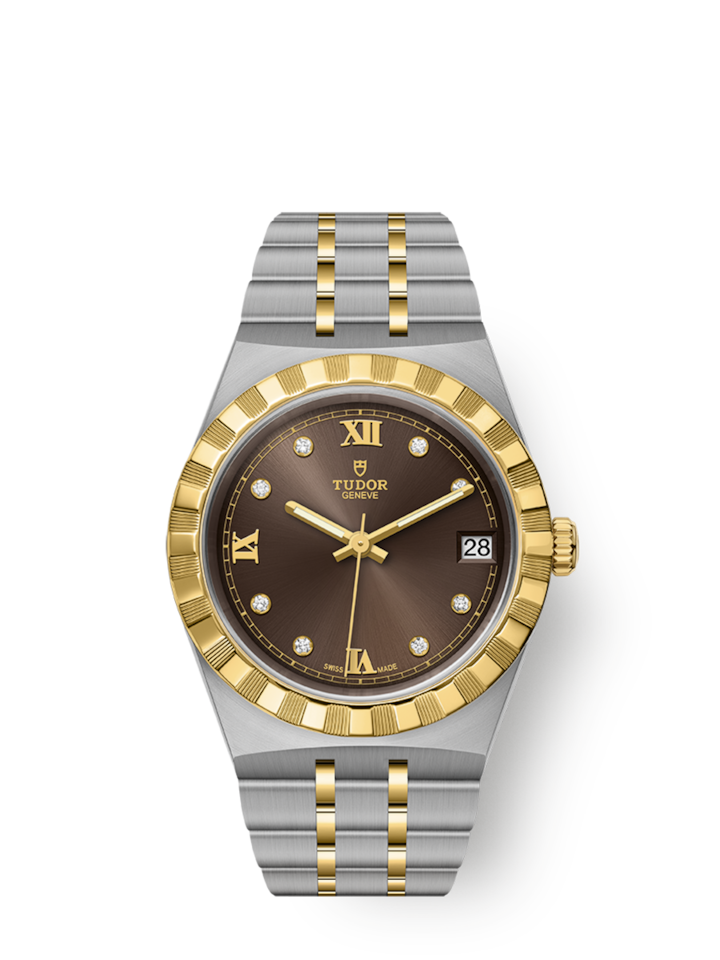Tudor Royal, Stainless Steel and 18k Yellow Gold with Diamond-set, 34mm, Ref# M28403-0009