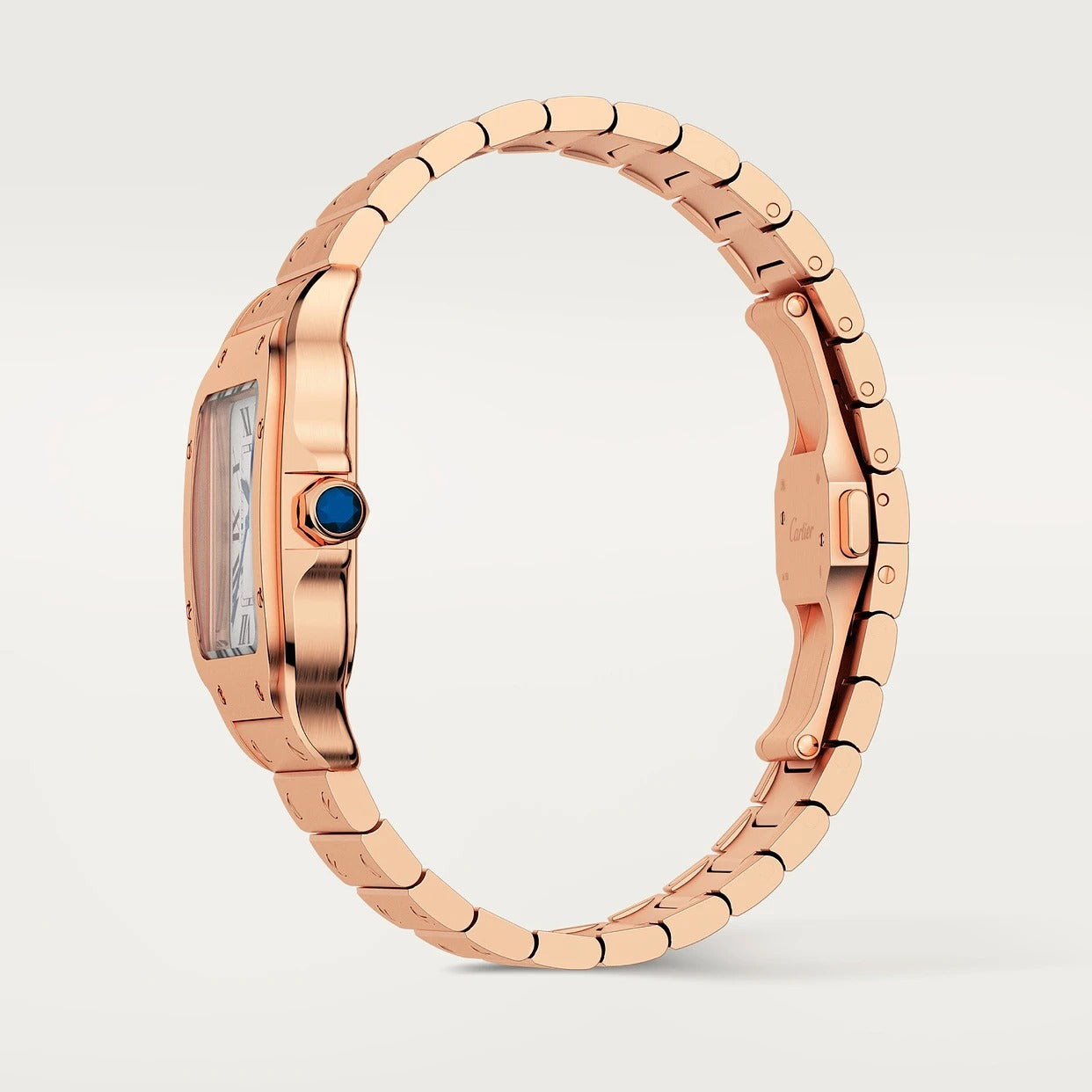 Unworn Cartier Santos de Cartier, 18k Rose Gold, 35.1mm, Ref# WGSA0031, Side