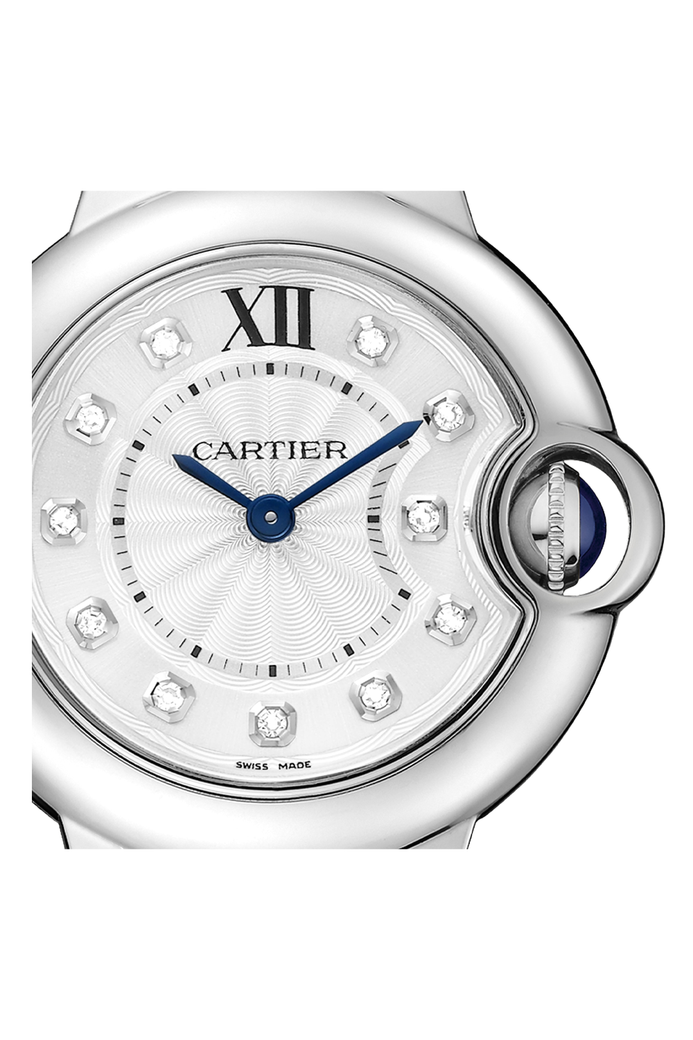 Unworn Cartier Ballon Bleu de Cartier, Stainless Steel and Diamonds, 28mm, Ref# W4BB0029, Dial