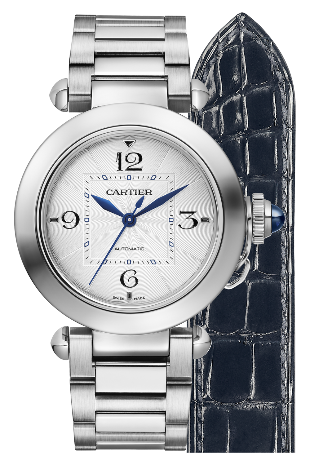 Unworn Cartier Pasha de Cartier, Stainless Steel, 35mm, Ref# WSPA0013 + strap included 
