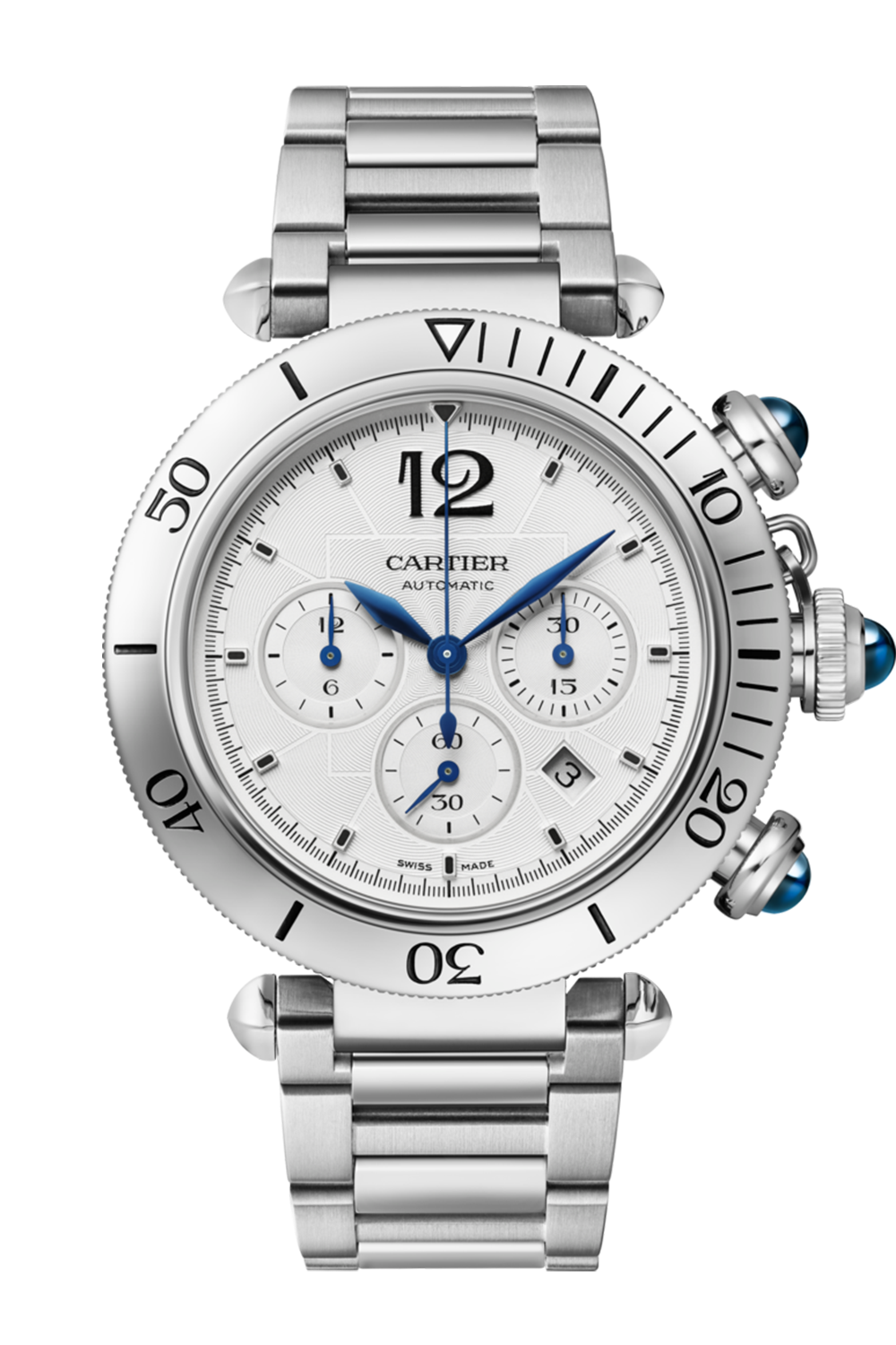 Unworn Cartier Pasha de Cartier Chronograph, Stainless Steel, 41mm, Ref# WSPA0018