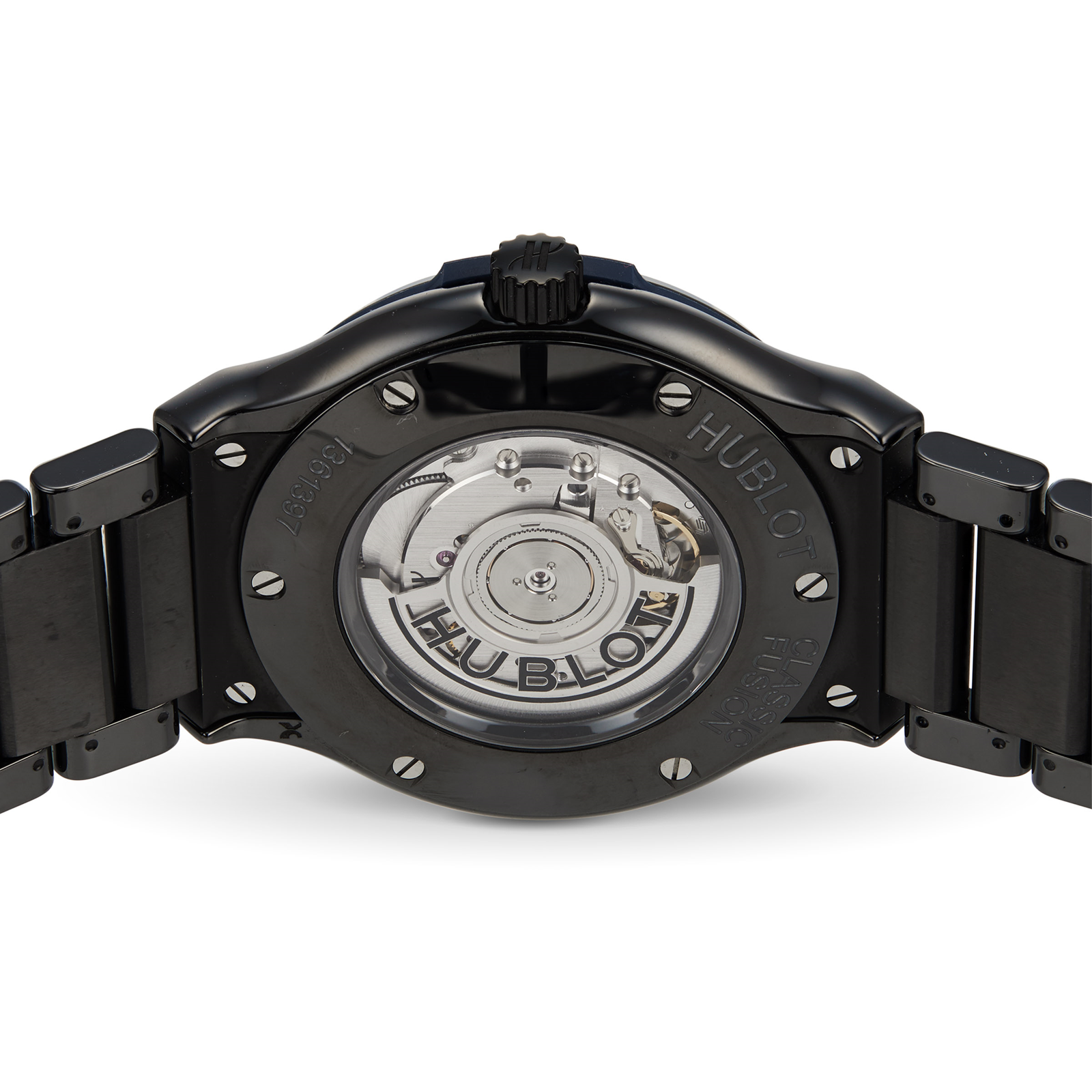 Hublot Classic Fusion Automatic 45mm Ceramic Blue, Ref# 510.CM.7170.CM, Back