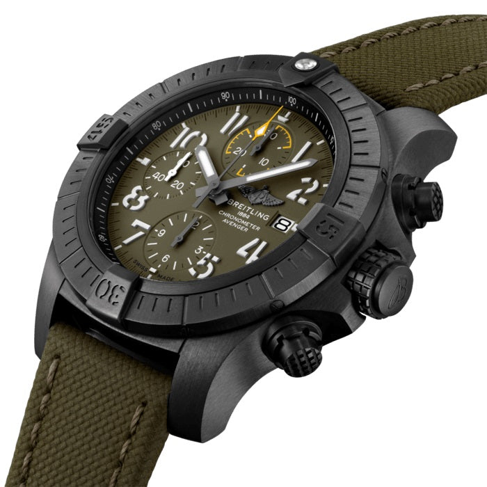 Dial Breitling Avenger Automatic Chronograph 45 Night Mission DLC-Coated Titanium Ref# V13317101L1X2