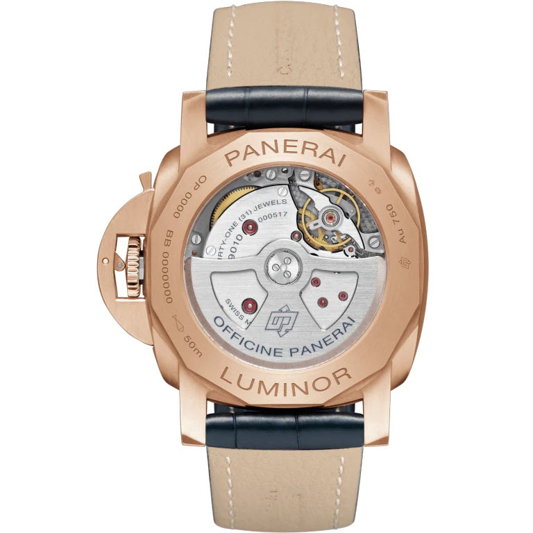 Back Panerai Luminor Marina Goldtech™ Sole Blu Ref# PAM01112