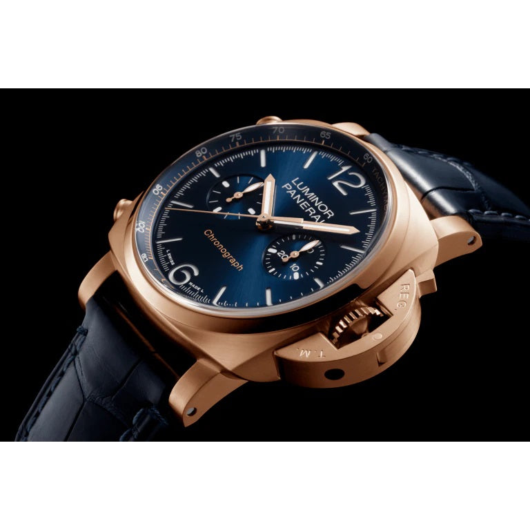 Dial Panerai Luminor Chrono Goldtech™ Blu Notte Ref# PAM01111