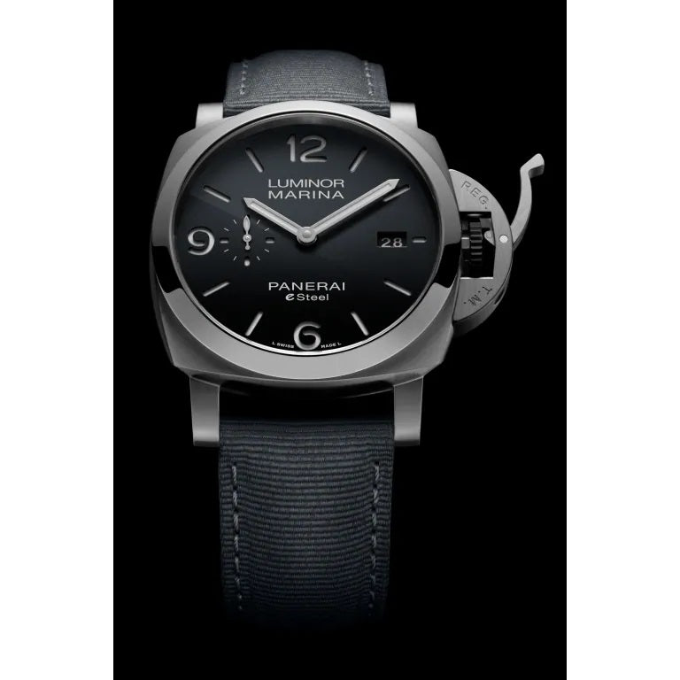 Side Panerai Luminor Marina ESteel™ Grigio Roccia Ref# PAM01358
