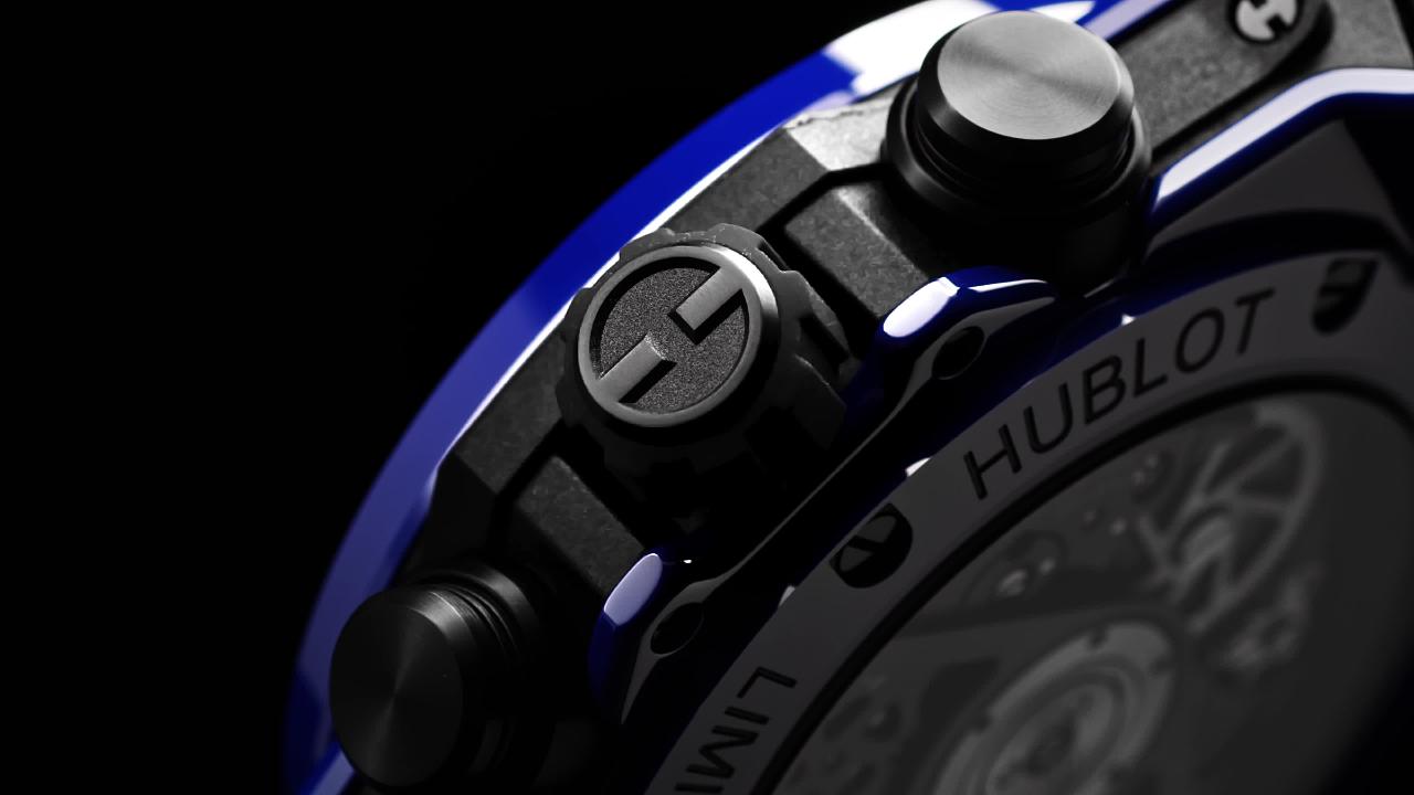 Hublot Big Bang, Unico Blue Magic, 42mm, Ref# 441.ES.5119.RX, Crown and buttons