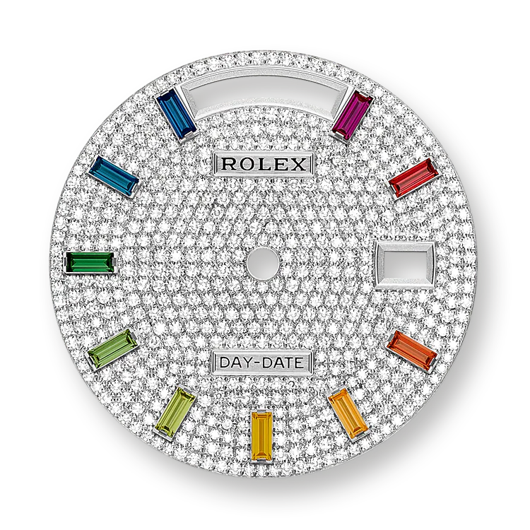 Rolex Day-Date, 36mm, Platinum and Diamonds, Ref# 128396tbr-0006, Dial