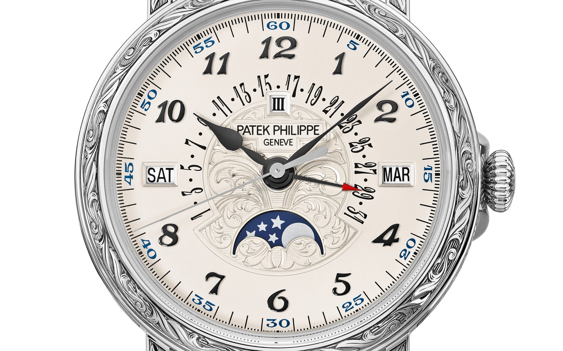 Patek Philippe Grand Complication, 18k White Gold, 38mm, Ref# 5160/500G-001, Dial
