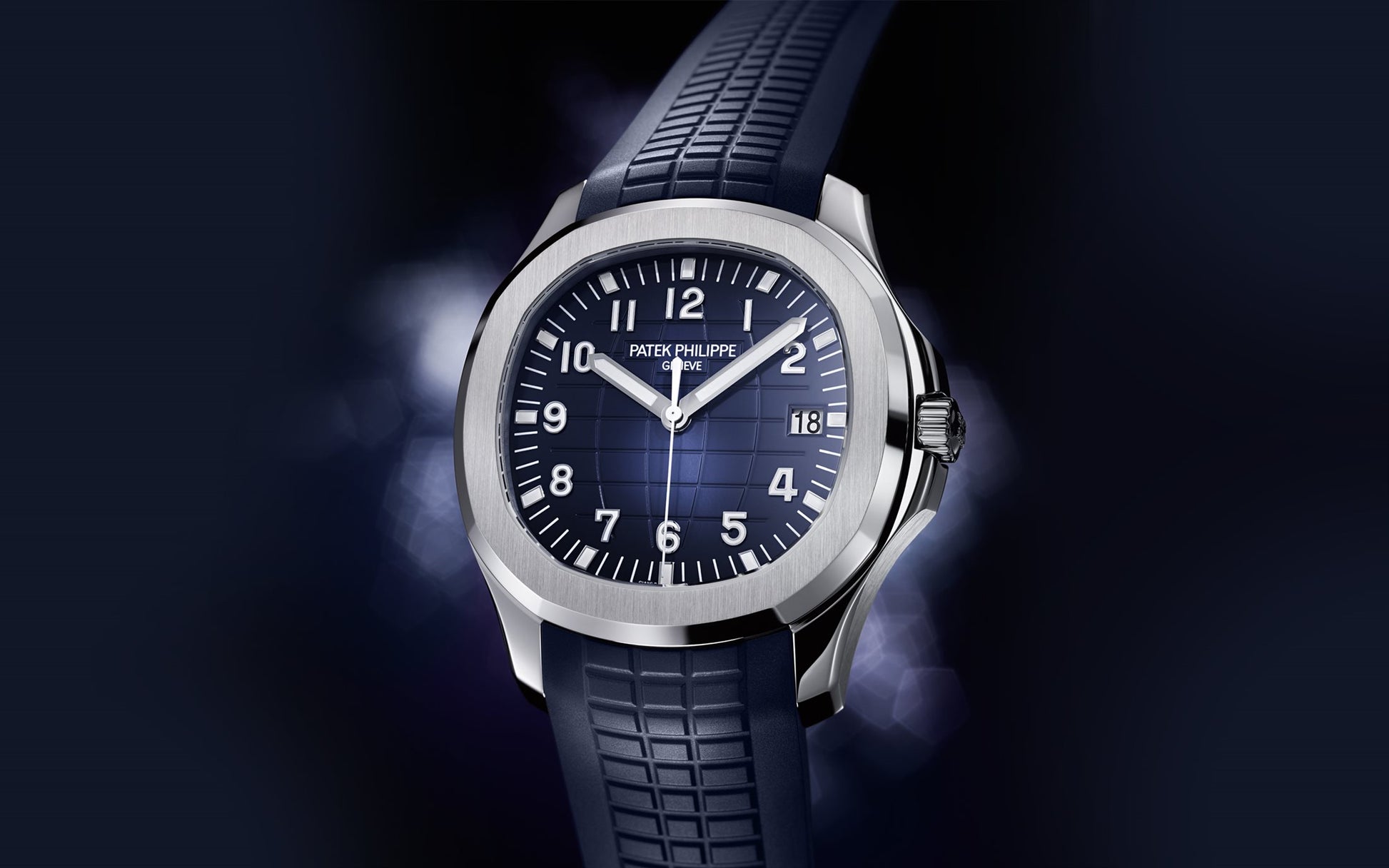 Patek Philippe Aquanaut Date, Sweep Seconds Watch, 18k White Gold 42,2 mm, Ref# 5168G-001, Main view 1