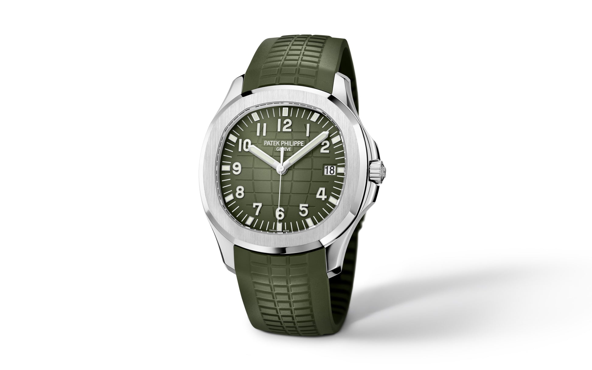 Patek Philippe Aquanaut Jumbo Date, Sweep Seconds, 18k White Gold, 42,2 mm, Ref# 5168G-010, main view
