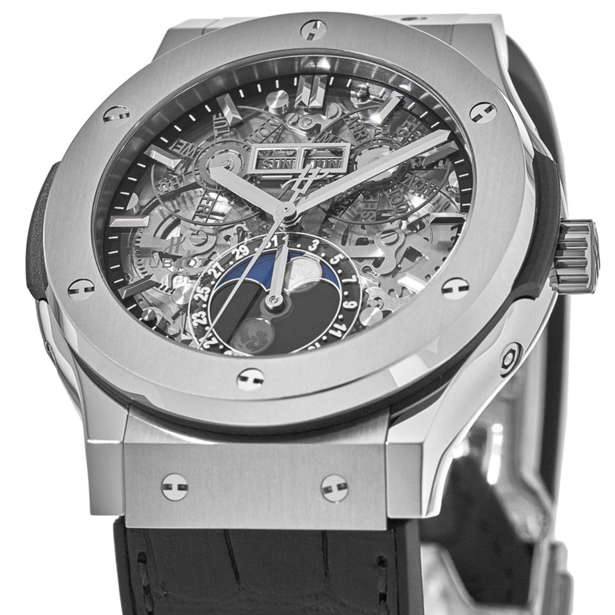 Hublot Classic Fusion Aerofusion Moonphase Titanium 45mm, Ref# 517.NX.0170.LR, Bezel