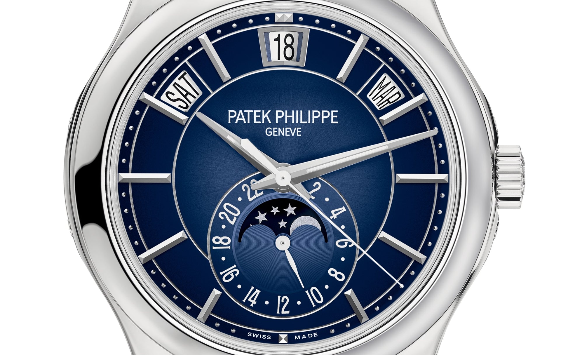 Patek Philippe Complication, 18k White Gold, 40mm, Annual Calendar Ref# 5205G-013, Dial