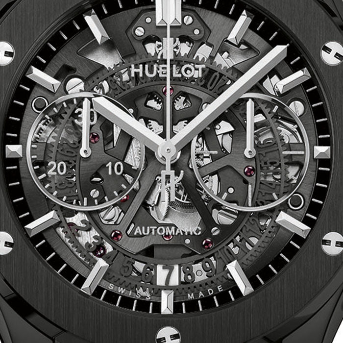Hublot Classic Fusion Aerofusion Black Magic Chronograph 45mm, Ref# 525.CM.0170.RX, Bezel