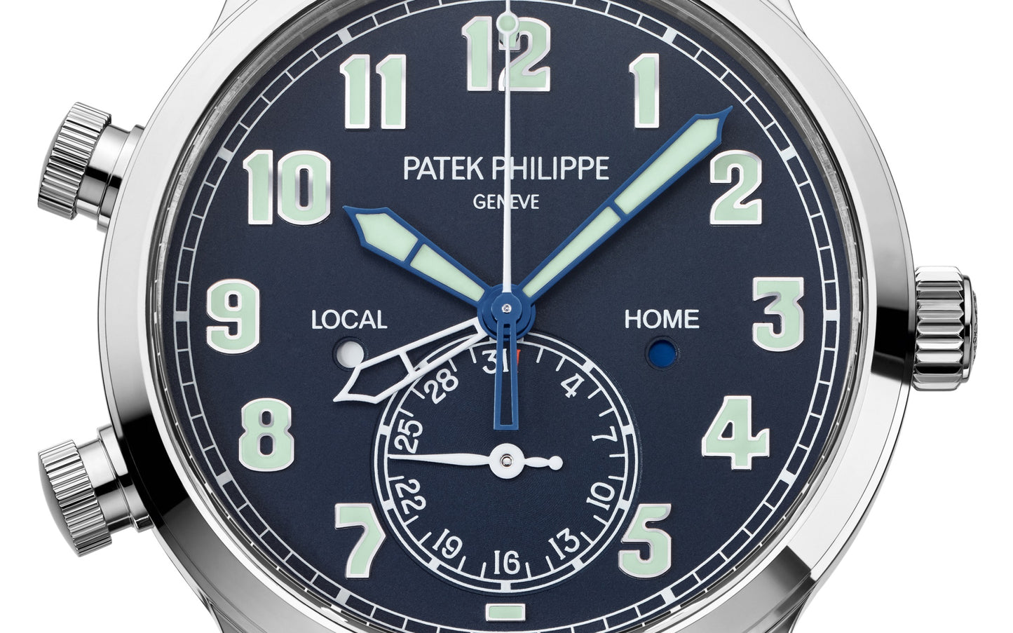 Patek Philippe Complication, 18k White Gold, Calatrava Pilot Travel Time 37,5mm, Ref# 5524G-001, Dial