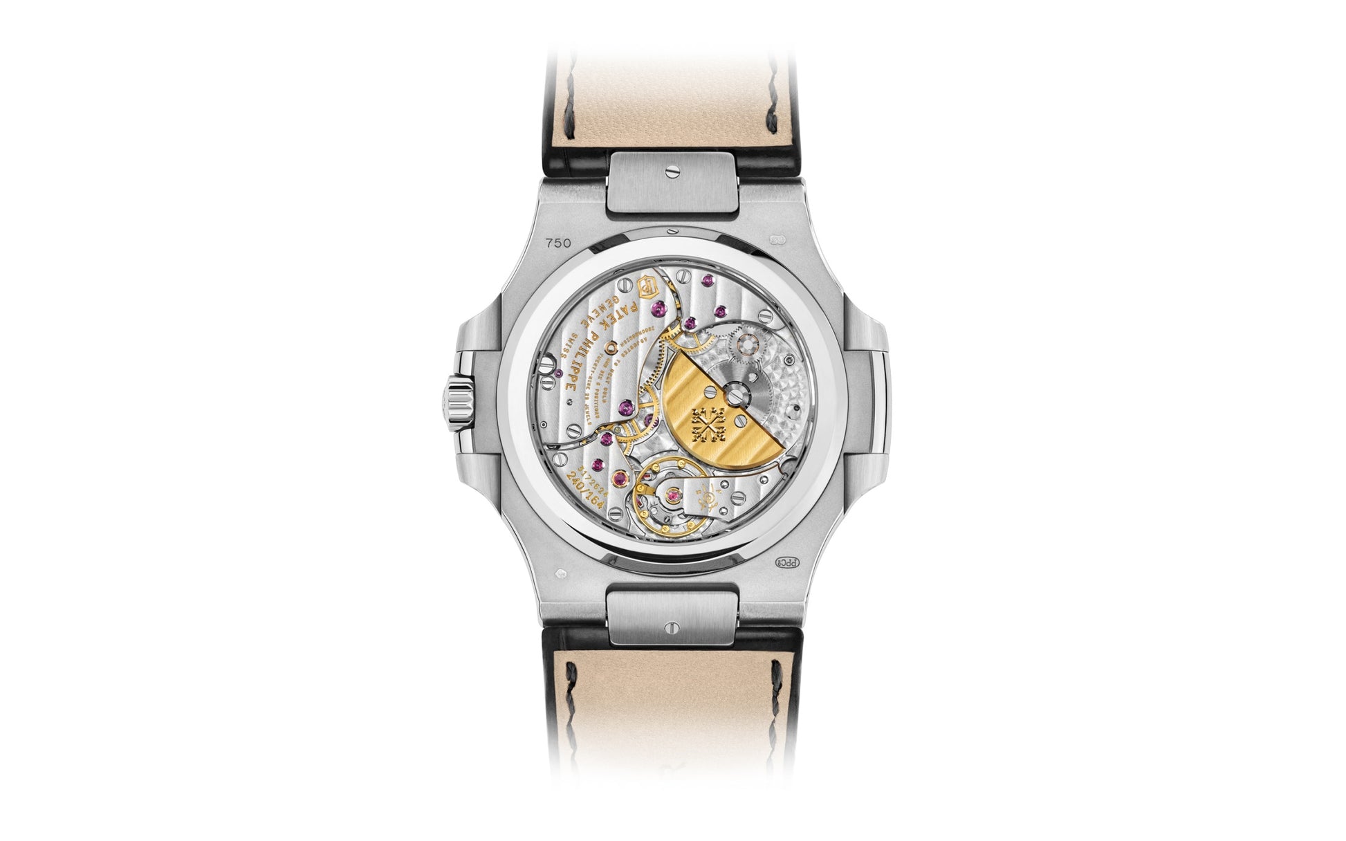 Patek Philippe Nautilus Date, Moon Phases Watch, 18k White Gold, 40mm, Ref# 5712G-001, Back