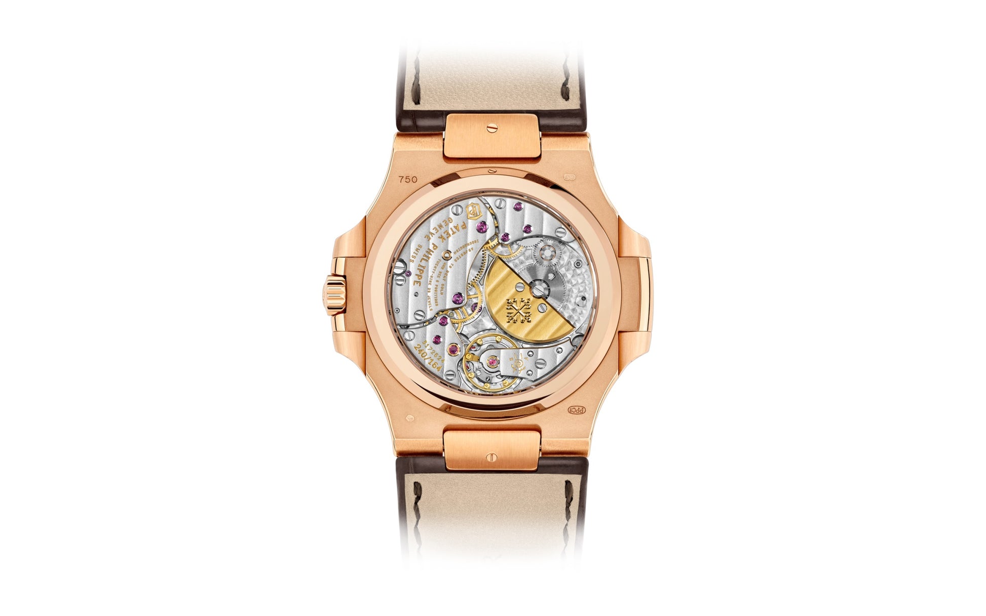 Patek Philippe Nautilus Date, Moon Phases Watch, 18k Rose Gold, 40mm, Ref# 5712R-001, Back