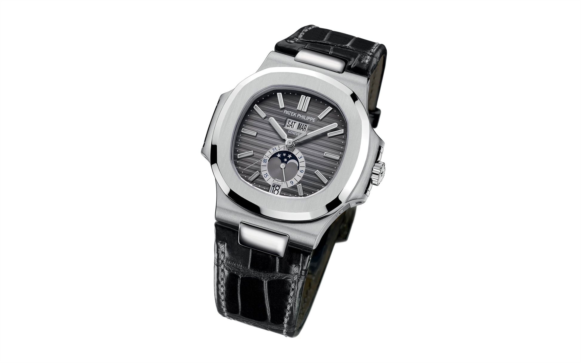 Patek Philippe Nautilus Annual Calendar, Moon Phases Watch, Stainless Steel, 40,5 mm, Ref# 5726A-001, Main view 2